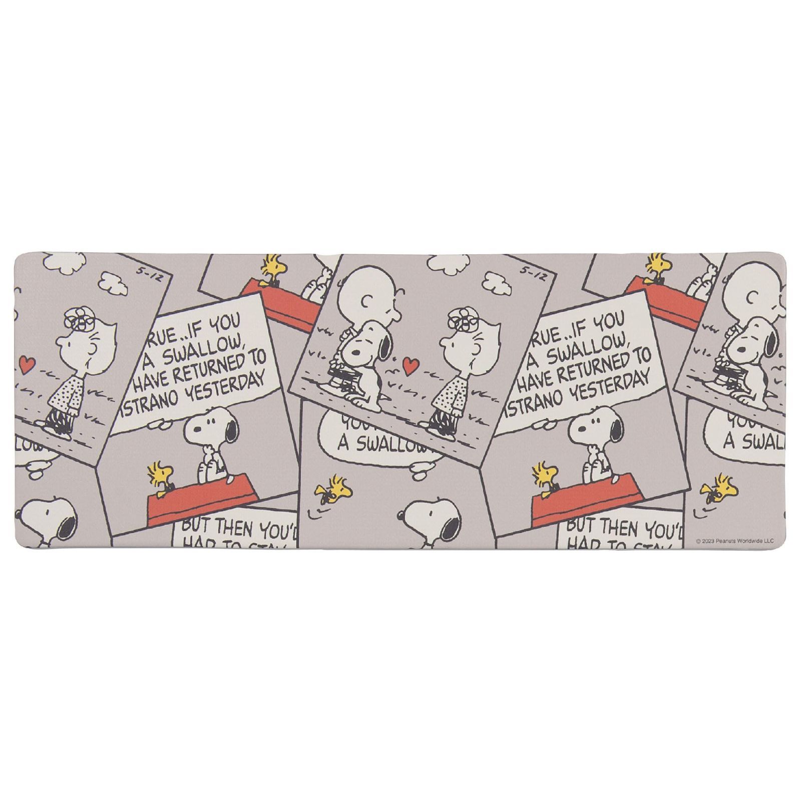 【在庫セール】キャラクター グレー 120cm snoopy 約45× キッチンマット PVC 拭ける 72061 キュートコミック スヌーピー センコー
