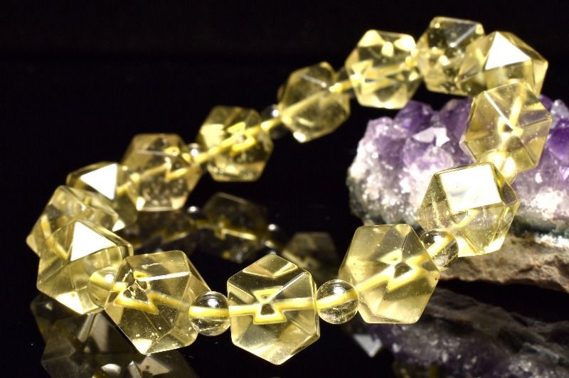 １点物 AAA透明 リビアの宝石 リビアングラス 9-10 丸玉5 mm キューブ多面カット ブレスレット パワーストーン 天然石 _MA9141 NEXPOTALLINN_EU