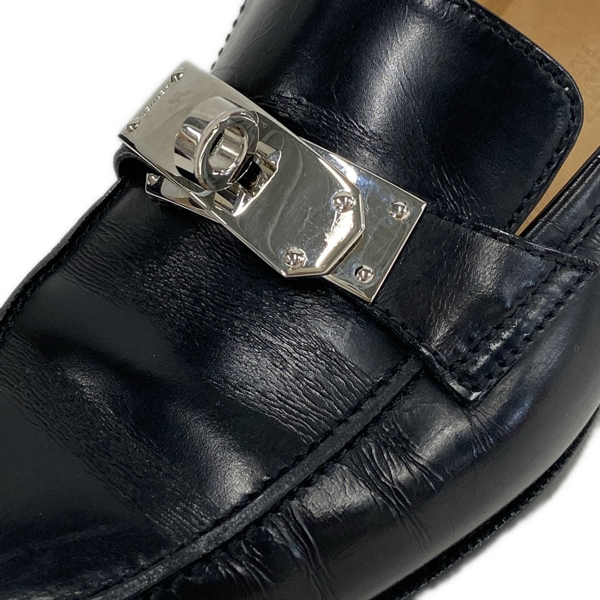 HERMES(エルメス) ローファー 36 レディース - 黒 ケリー金具