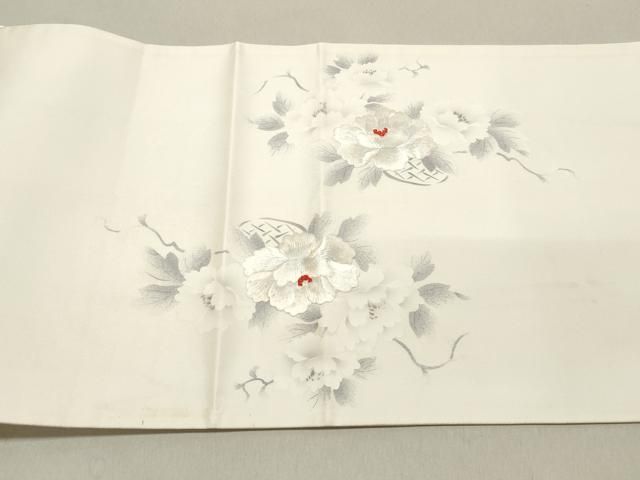 平和屋着物◎六通柄袋帯 唐織 刺繍 花籠文 正絹 逸品 DAAV0932qa