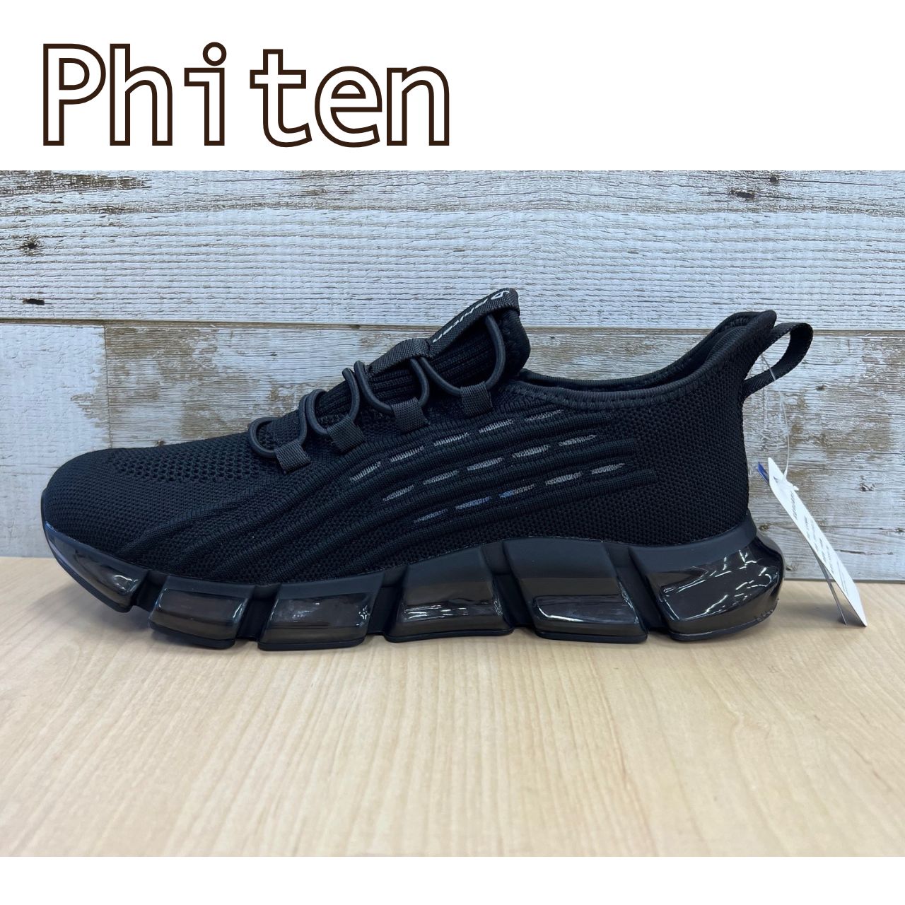 ファイテン スニーカー ブラック メンズシューズ Phiten PHM-003 