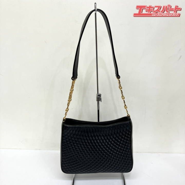 BALLY バリー ワンショルダーバッグ Bロゴ チェーン ゴールド ブラック  