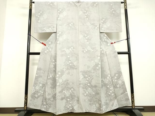 平和屋着物○上質なお召 天目織 正倉院花文 正絹 逸品 DAAV1424tw