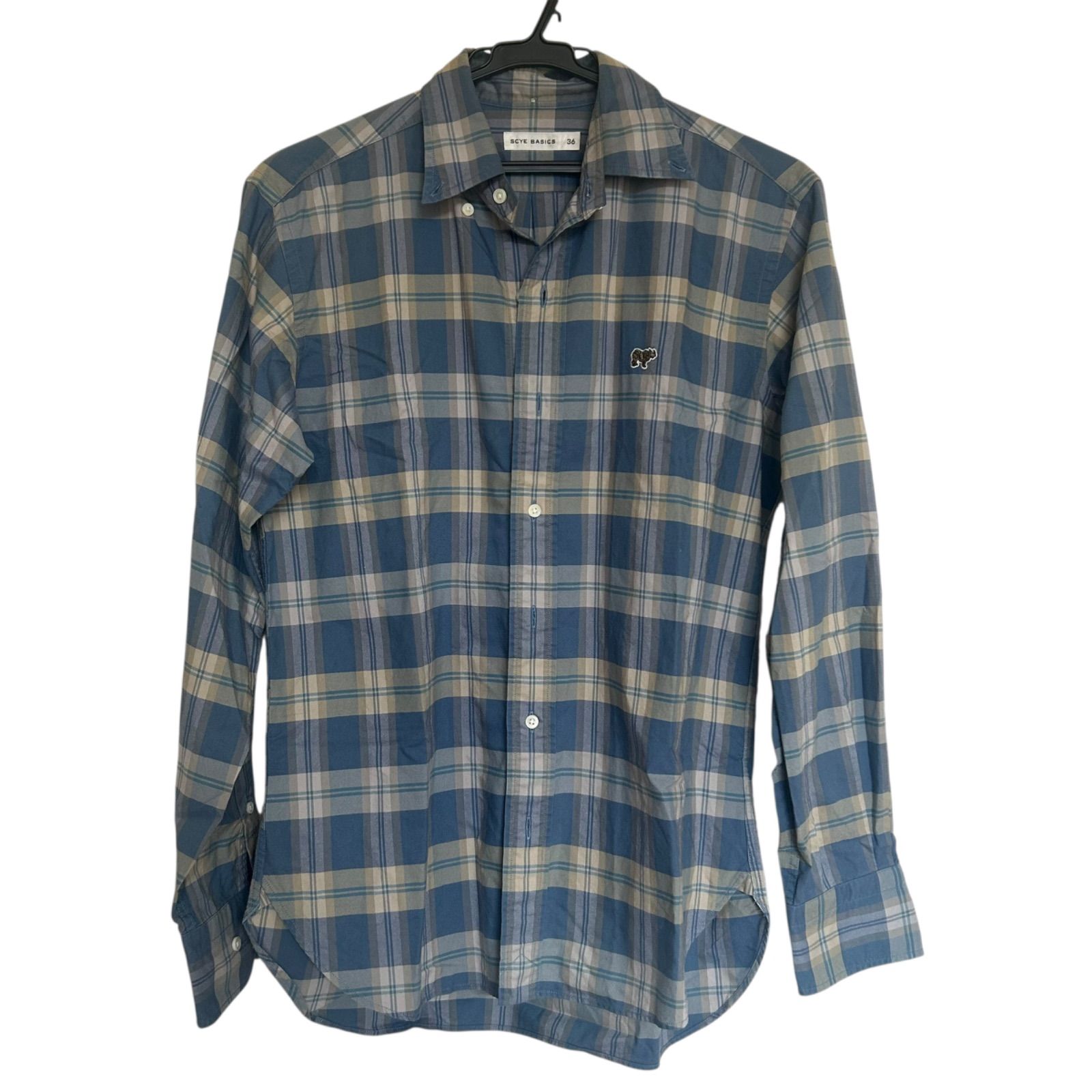 ZM1363 SCYE BASICS サイベーシックス チェック柄シャツ ブルー