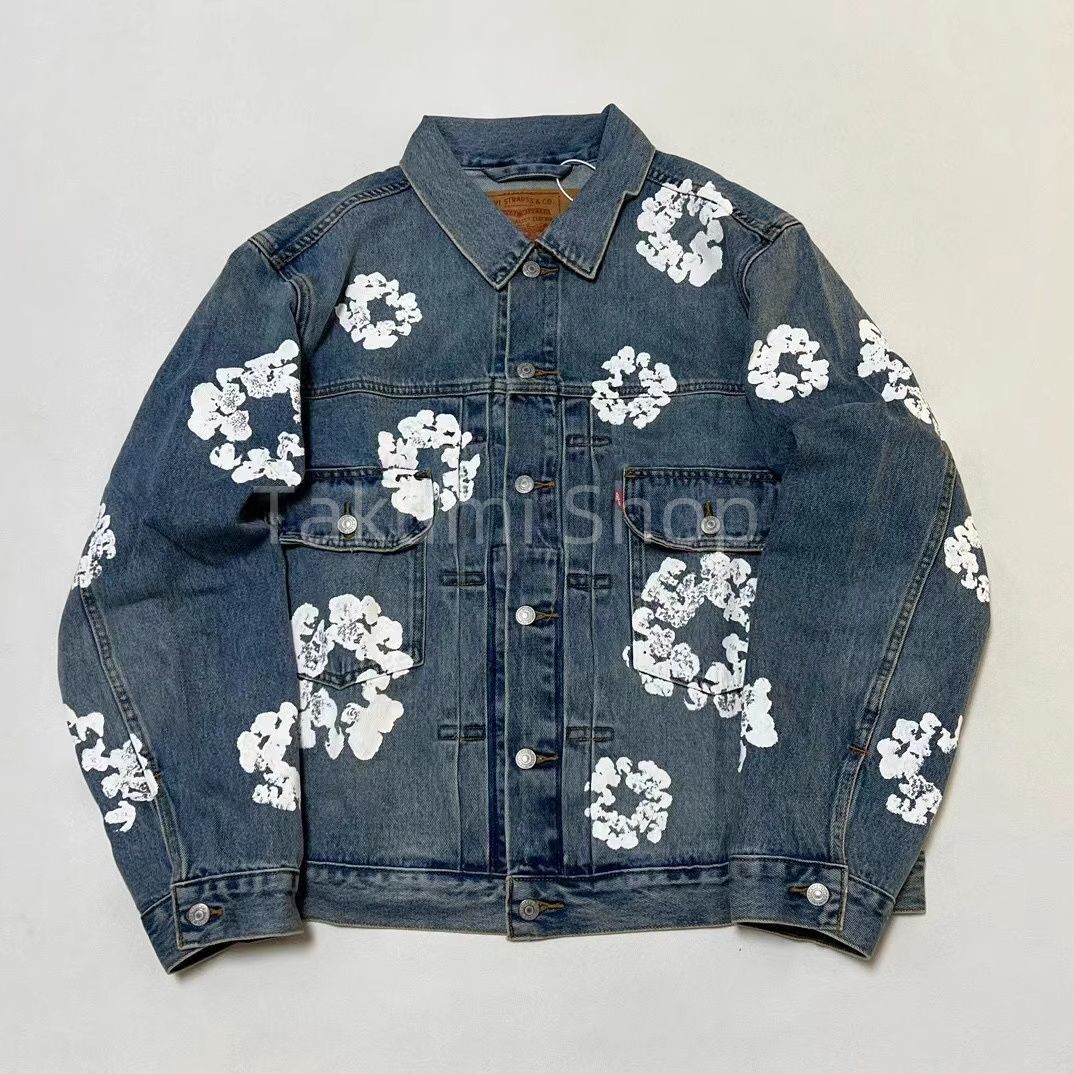 DENIM TEARS 花柄プリント デニムジャケット XL
