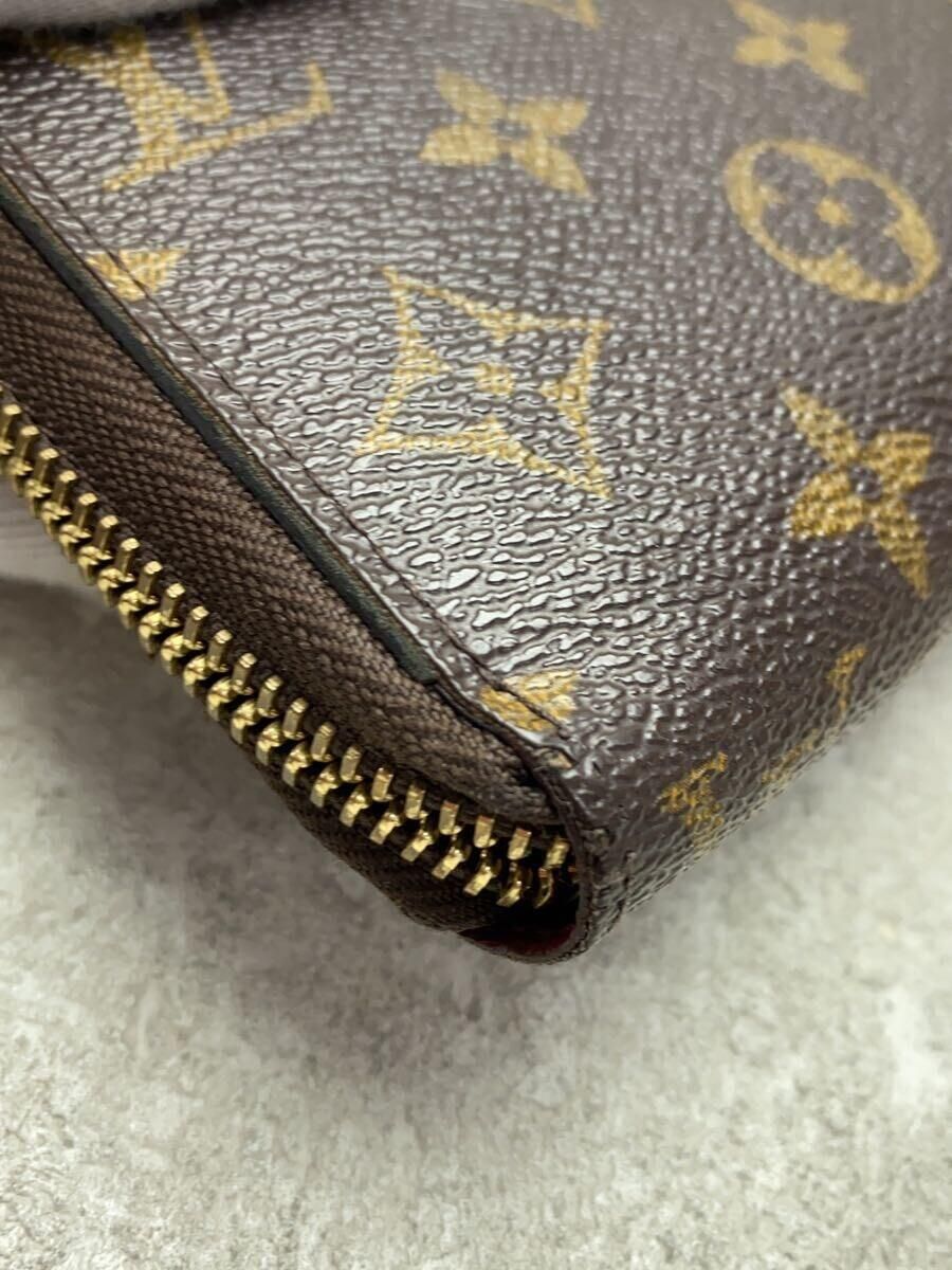 LOUIS VUITTON 2)ジッピー・ウォレット_モノグラム・キャンバス_BRW_フューシャ PVC ブラウン レディース - メルカリ