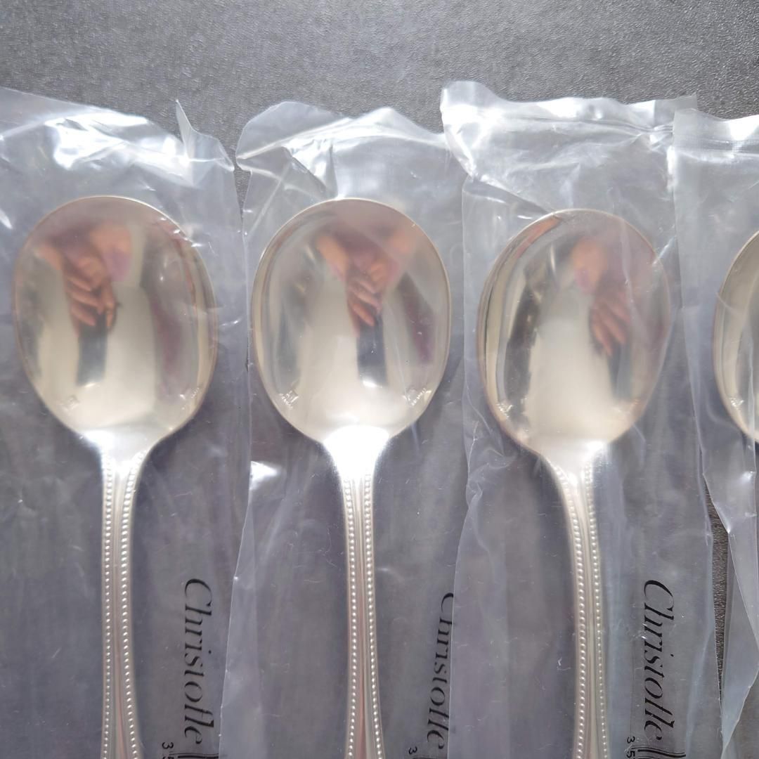 クリストフル パール 未開封 コンソメスプーン 6点