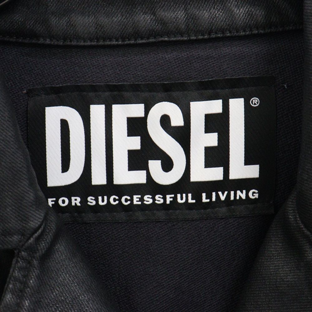 DIESEL (ディーゼル) コットン ダブルライダースジャケット ブラック 
