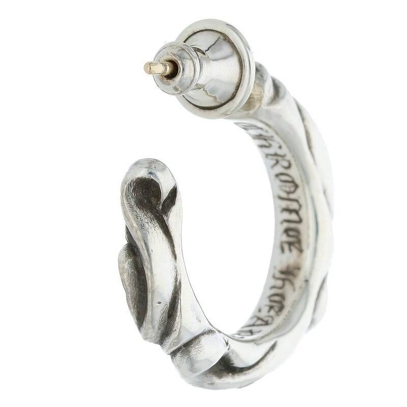 クロムハーツ HOOP SCROOL 1/スクロールフープ シルバーピアス メンズ