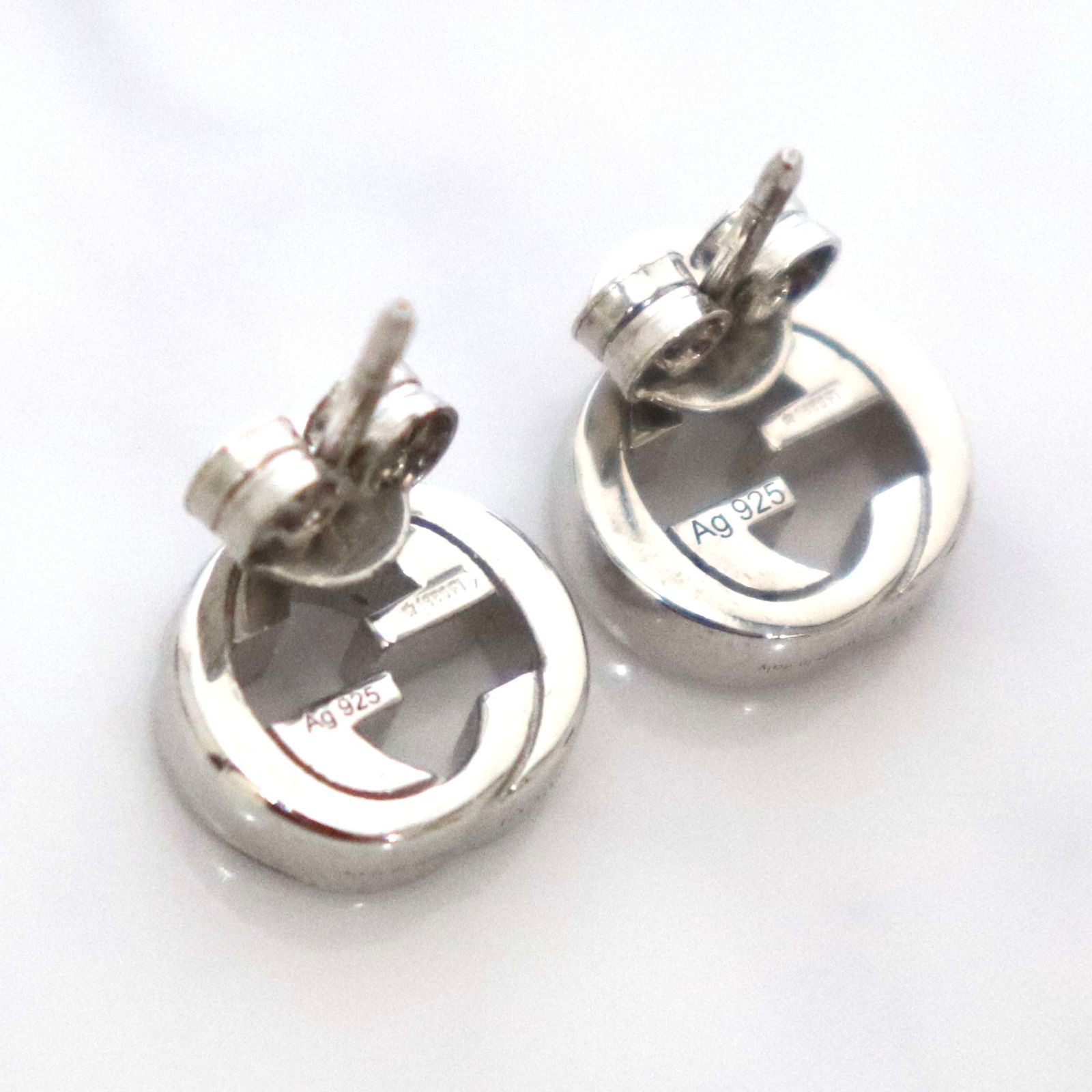 GUCCI グッチ シルバー インターロッキングG Ag925 ピアス 4217G