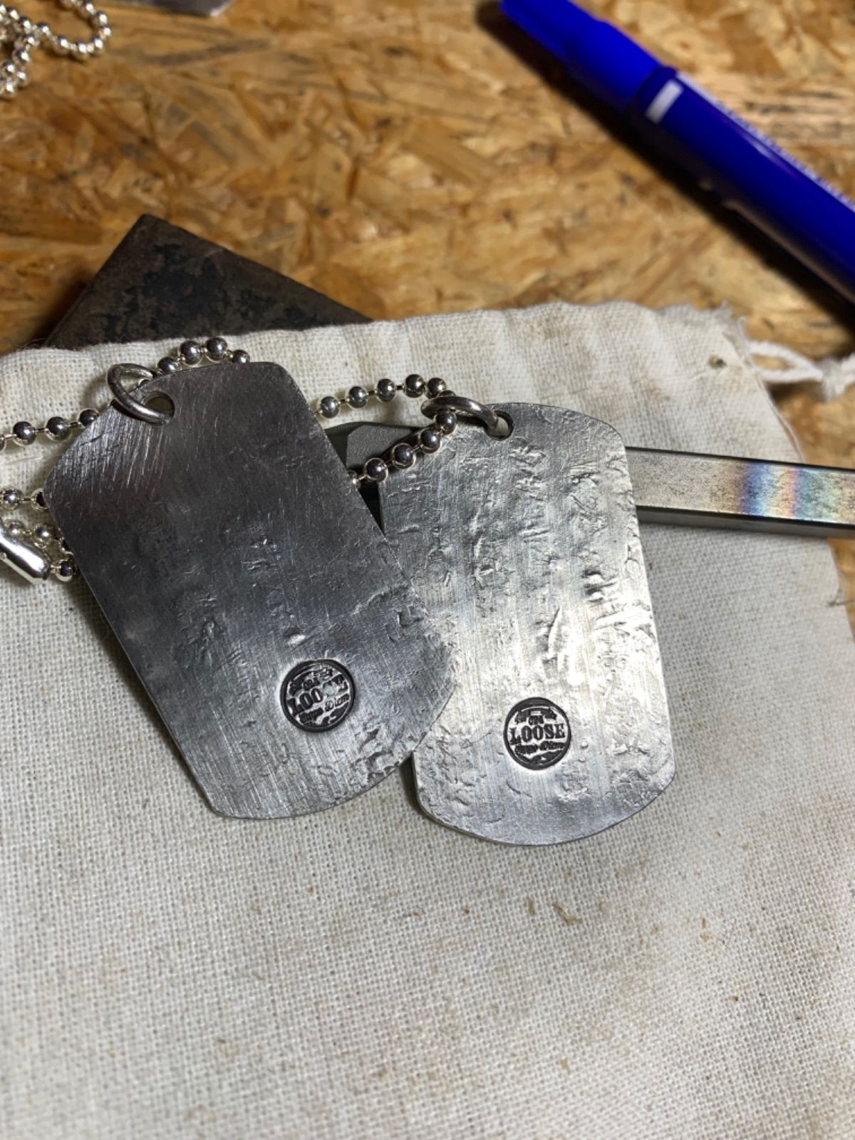 silver950 【2枚組】dog tag handmade silver950 【2枚組】dog tag handmade