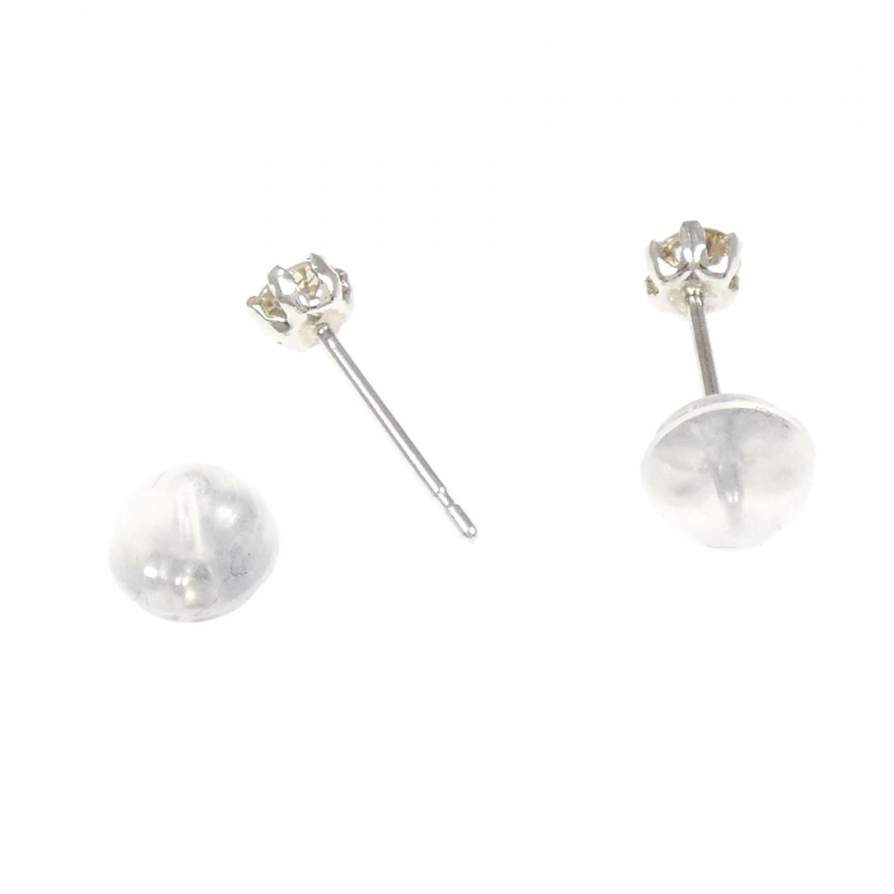 PT900 ソリティア ダイヤモンド ピアス 0.30CT FORTGASGNV_COM_BR