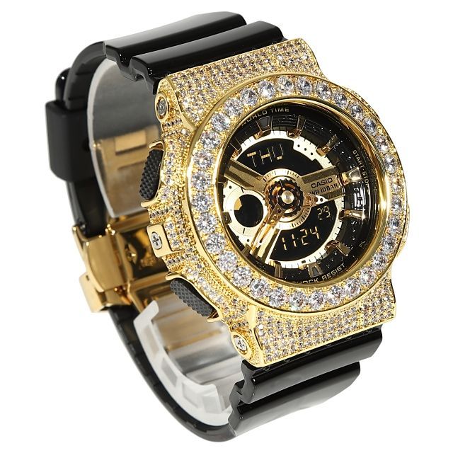 BABY-G ベイビーG カスタム G-SHOCK CZダイヤ（キュービックジルコニア）ゴールド カスタムバタフライバックル 腕時計 プレゼント  メンズ レディース ギフト お祝い 誕生日 - メルカリ