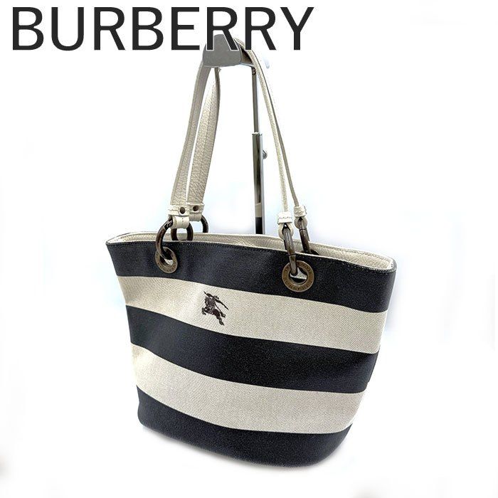 バーバリー BURBERRY トートバッグ 太ボーダー ロゴマーク