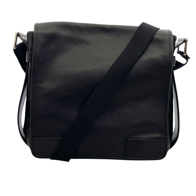 ロエベ LOEWE アナグラム ショルダーバッグ ブラック レザー メンズ ショルダーバッグ