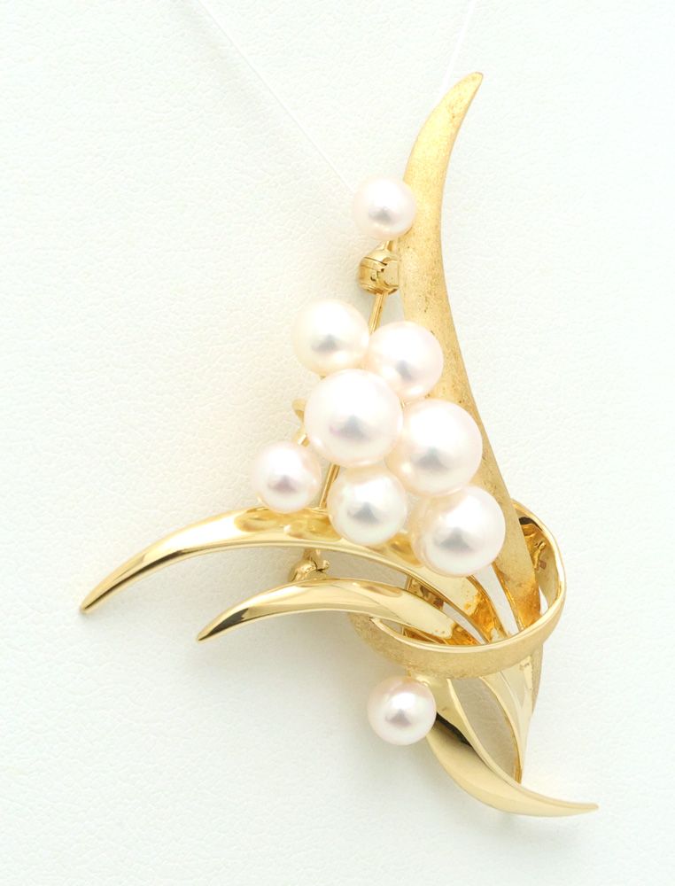 楠本質店 元住吉 タサキ K18 パール ブローチ パール4.5-7mm