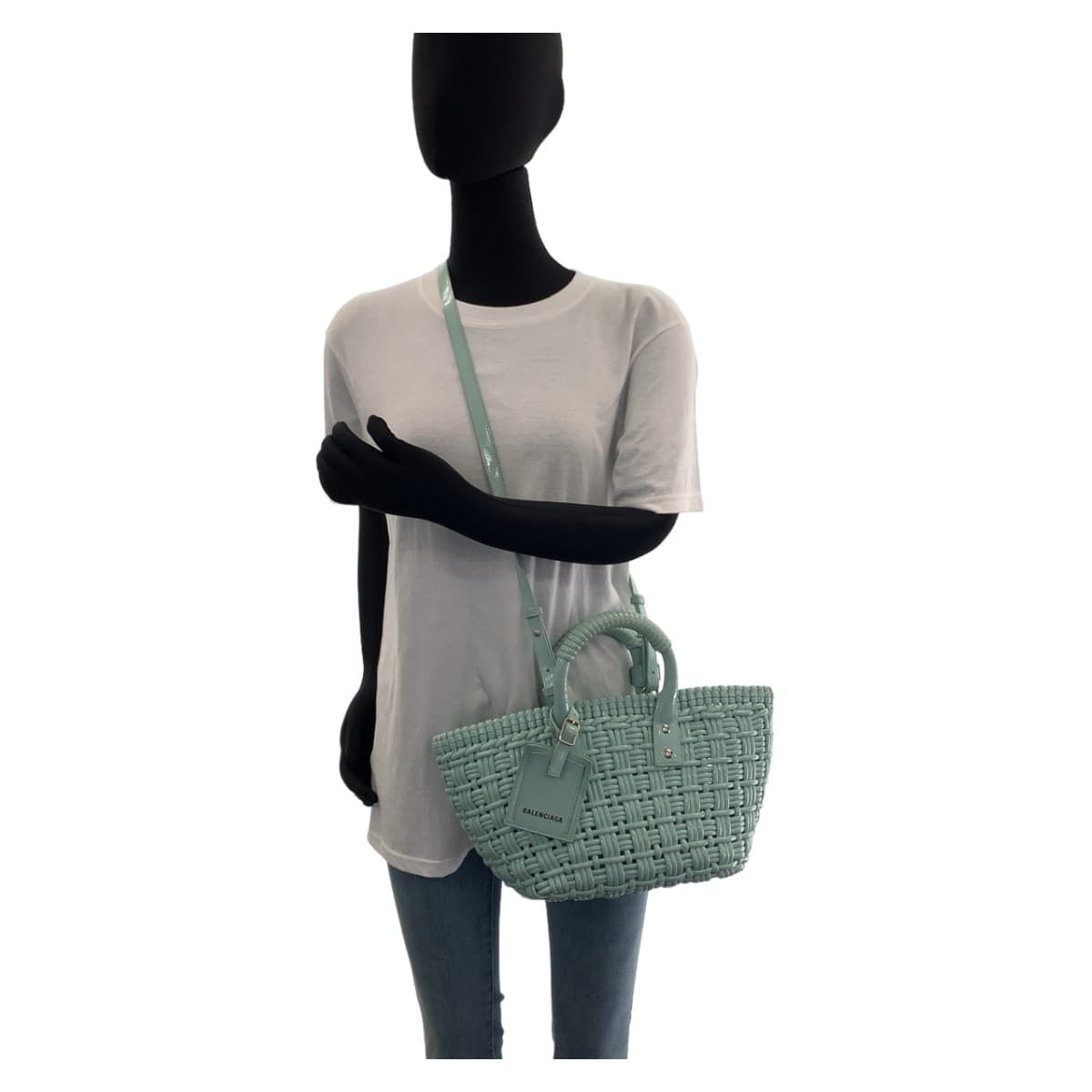 関税込★BALENCIAGA★ビストロ XS バスケット トートバッグ MINT 美品 BALENCIAGA バレンシアガ エナメルバスケット ビストロXS