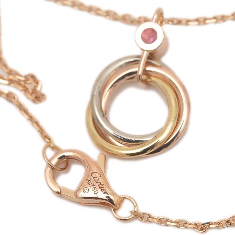 カルティエ トリニティ ネックレス スリーカラー K18YG/PG/WG/サファ  