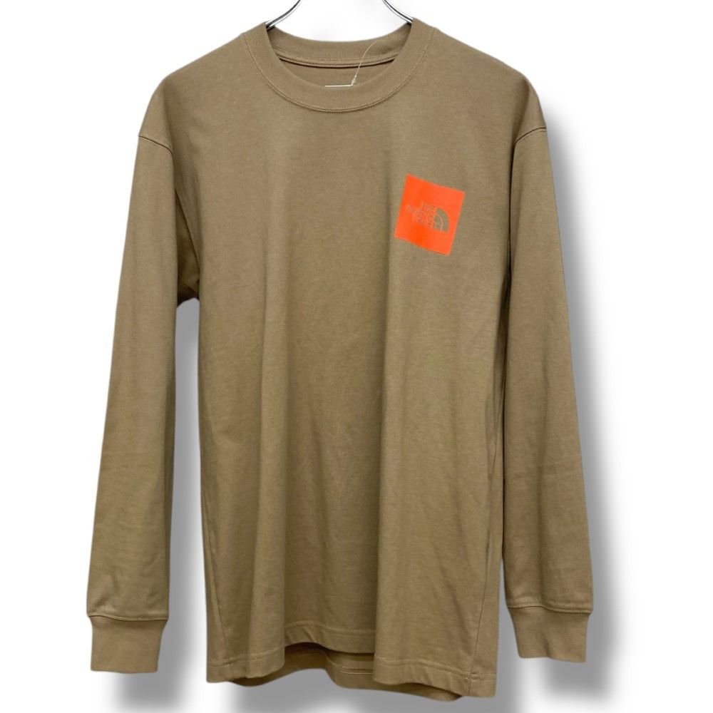 THE NORTH FACE L/S SQUARE Logo TEE 長袖Tシャツ Mサイズ ベージュ