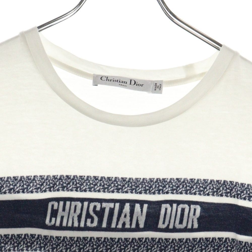 Christian Dior Tシャツ 半袖 アイボリー ジャガードロゴ ラメ DIOR ディオール 23AW Christian Dior Couture シグネチャーロゴ