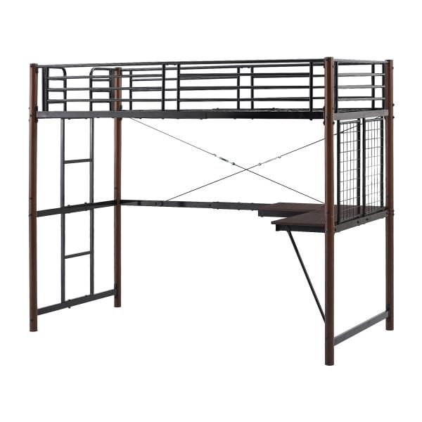 ロフトベッド システムベット 二段ベッド 耐荷重250KG ロフトベッド シングル デスク スチールネット付き 収納付き 北欧風 二段ベッド 大人用 スチール 爆買 NEXPOTALLINN_EU