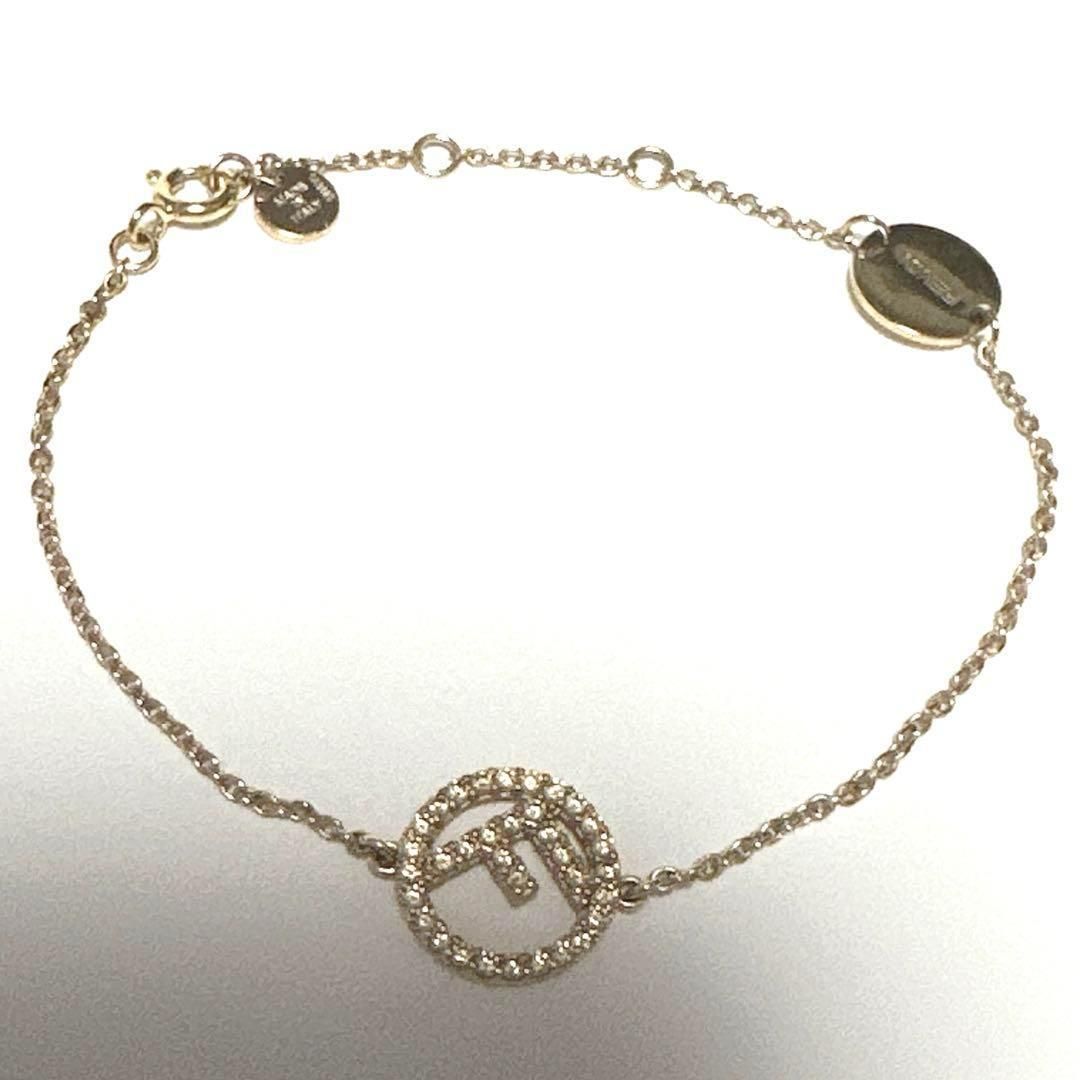 フェンディ FENDI ブレスレット Fロゴ ゴールド ラインストーン