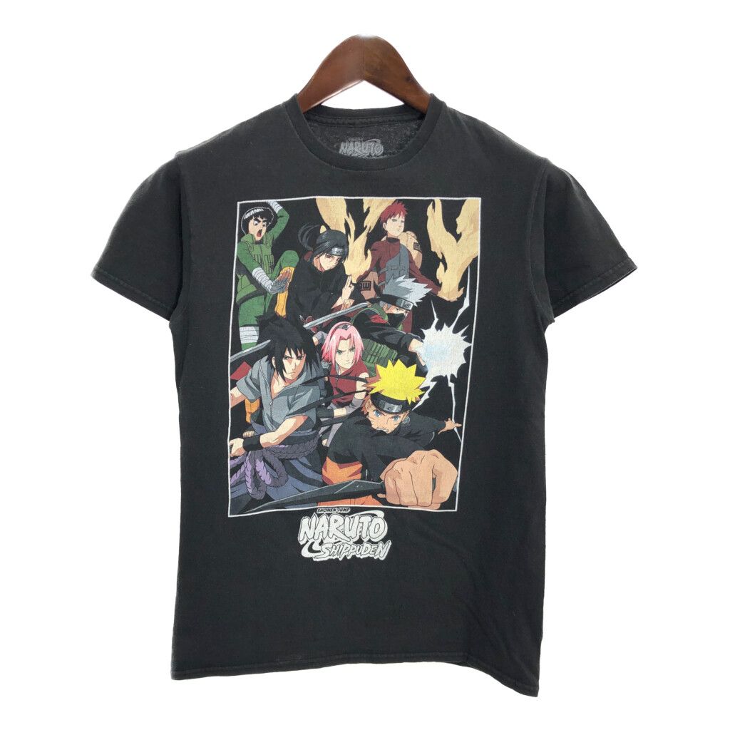 NARUTO Shippuden ナルト疾風伝 半袖Ｔシャツ アニメ キャラクター ブラック (メンズ S) 中古 古着 T4518