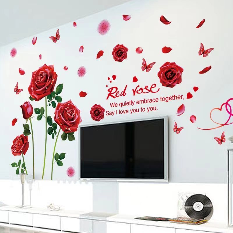 （NO.388） DIY剥がせる　壁飾り　バラ　ウォールステッカー綺麗な仕上がり