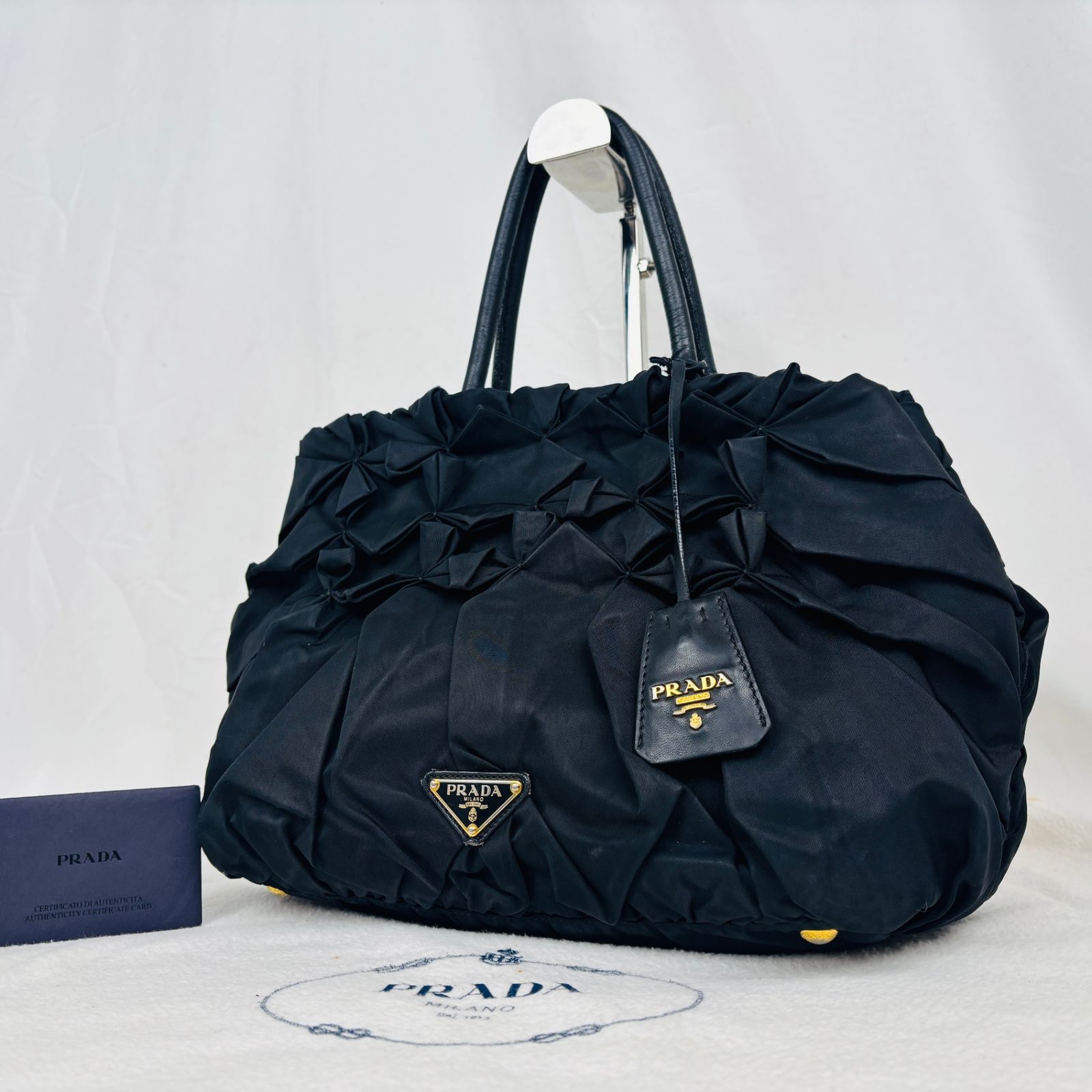楽天市場】【バッグ】PRADA プラダ ギャザー ハンドバッグ