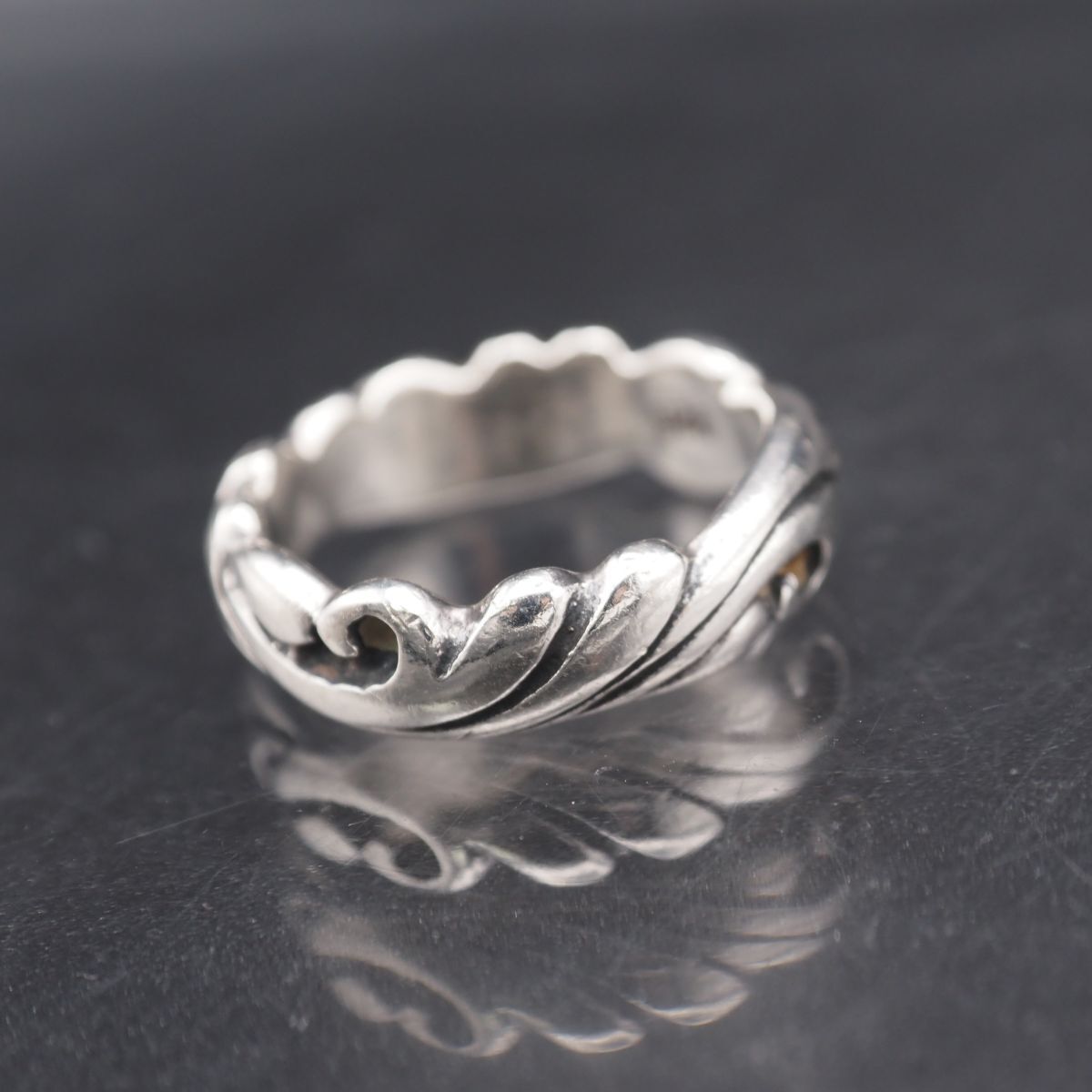 G968 ヴィンテージ 925刻印 リング デザイン シルバー 指輪 17号