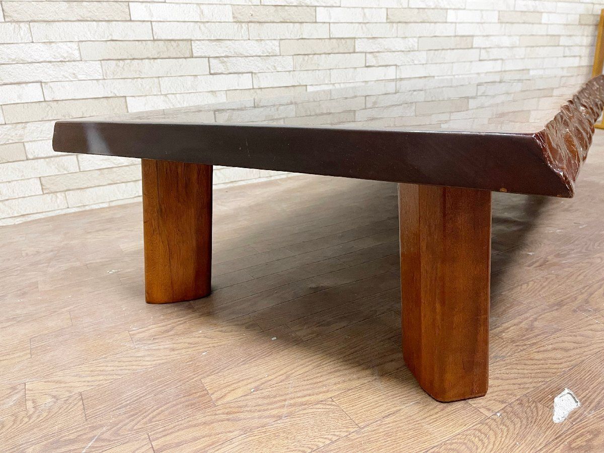 yamaguchia　美品　鉄刀木　一枚板　座卓 タガヤサン鉄刀木 一枚板 座卓 136×72cm センターテーブル ロー