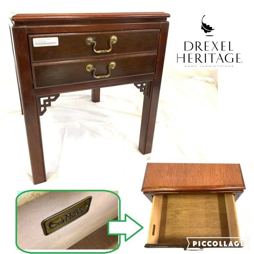 【引き取り限定】サイドテーブル　ナイトテーブル　ドレクセル社　米軍家具 ドレクセルヘリテイジ DREXEL HERITAGE サイドテーブル ナイト
