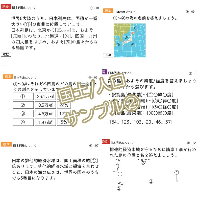 中学受験 暗記カード　極める地理(分野別)　サピックス　コアプラス　予習シリーズ 中学受験 暗記カード極める地理(分野別)サピックスコアプラス