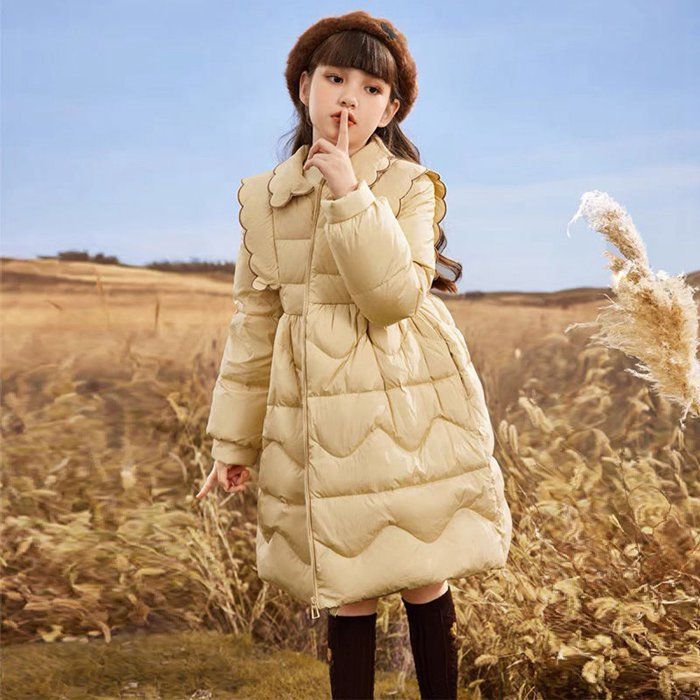  キッズ 子ども 子供 女の子 ロング丈 中綿コート 中綿ジャケット アウター 防寒 暖かい アウター コート 防寒 体型カバー 無地 お出かけ 通園 通学 子供服 韓国 秋冬 可愛い oXpV113 ダウンコート・中綿コート