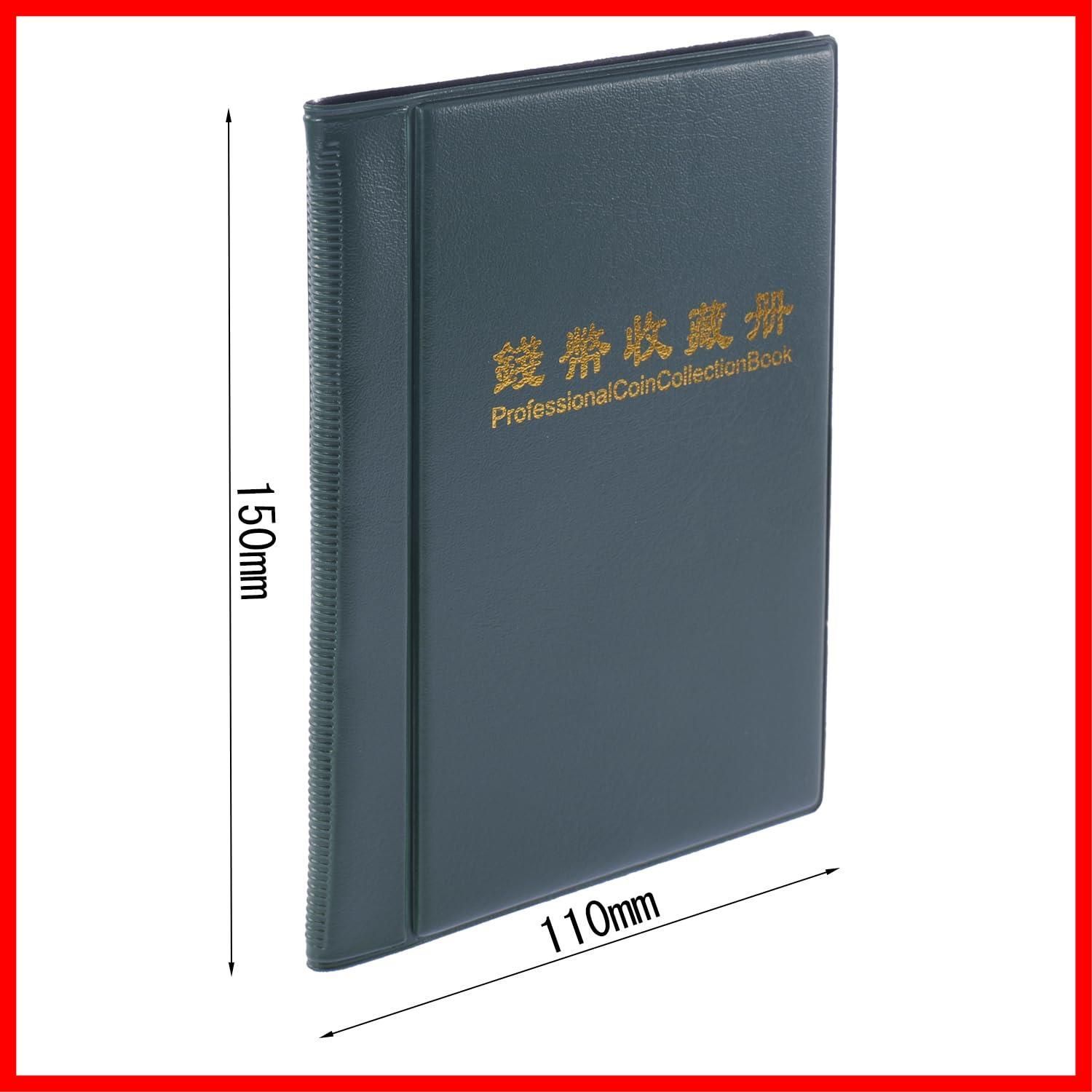 アルバム 収集 コインファイル 保存用ホルダー コイン メダル 古銭 コインホルダー 貨幣 記念硬貨 硬貨アルバム 収納ケース 収集ファイル  コインケース 10ページ 大ポケット Shinkito 収納枚数60枚 (グリーン-大ポケット)