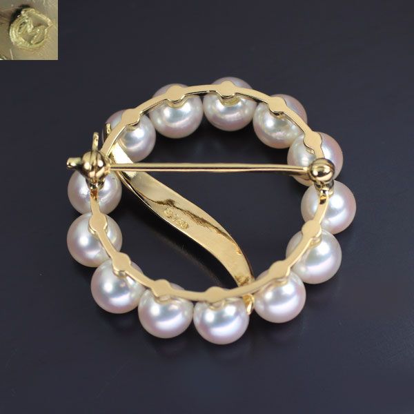 ○✨美品✨ミキモト アコヤ真珠三日月ブローチk18 ミキモト MIKIMOTO ミキモト SV シルバー アコヤパール 真珠