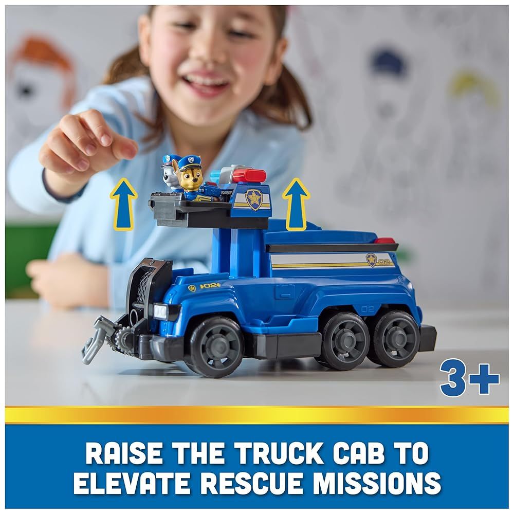 PAW PATROL チームポリスクルーザー フィギュア付き Amazon.com: PAW Patrol Team Cruiser, Large Scale Vehicle