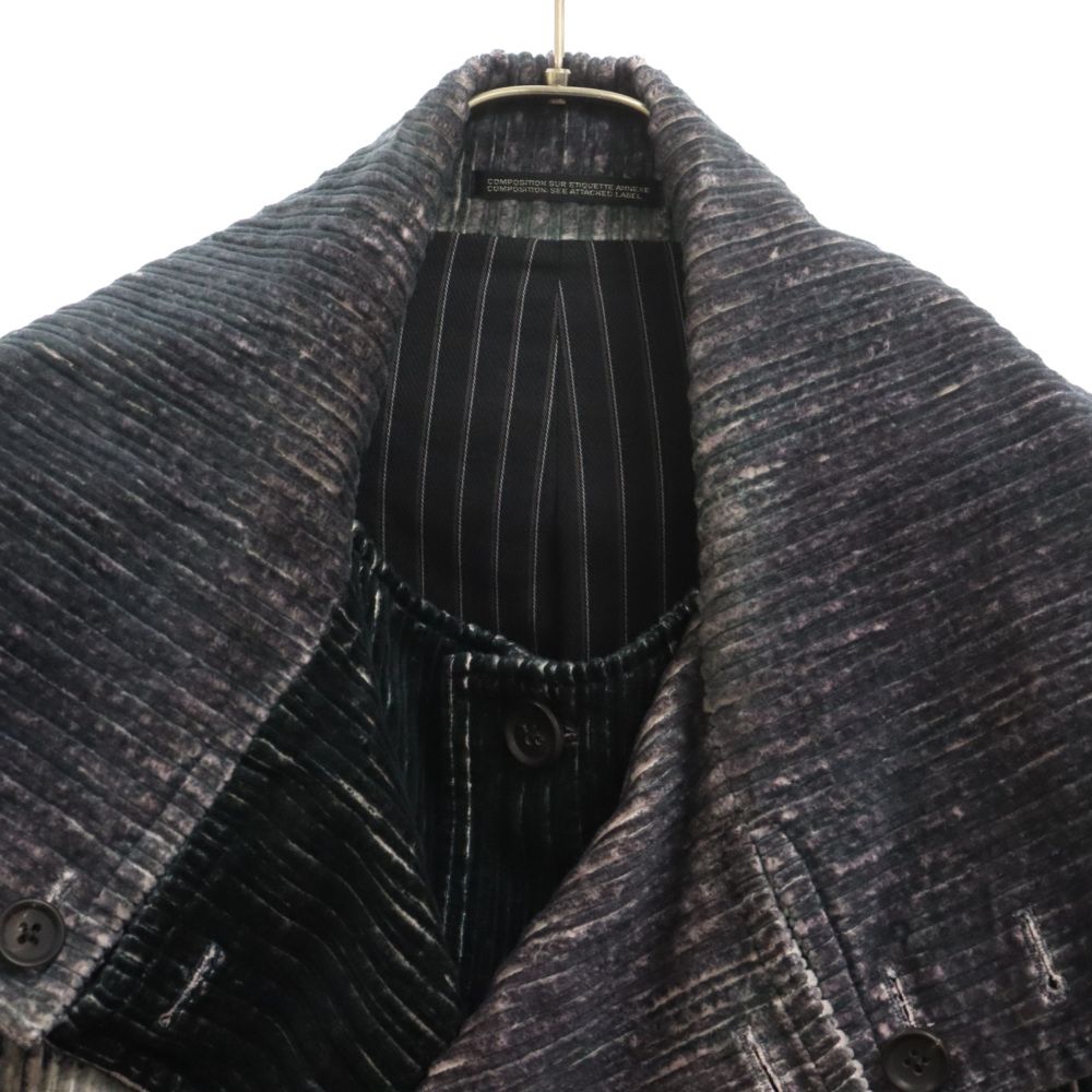 Yohji Yamamoto POUR HOMME ヨウジヤマモト プールオム 22AW LOOK21 4柄上前付きロング コーデュロイ ロングコート アウター HE-J24-816 モスグリーン Yohji Yamamoto POUR HOMME (ヨウジヤマモト プールオム) 22AW LOOK21