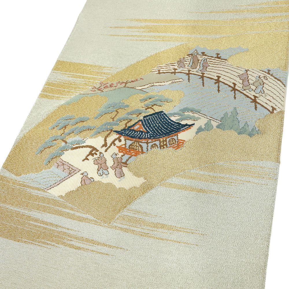 お仕立て上がり名古屋帯 新品未使用品 正絹 西陣織 No.306 正絹