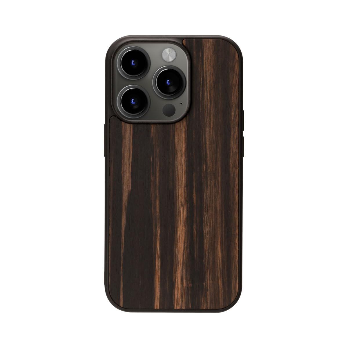 Manu0026Wood iPhone 15 Pro バックカバー MagSafe対応 天然木ケース  木製 ウッド 自然 TPUとポリカーボネートのハイブリッド 防塵 着脱しやすい ストラップホール付き ワイヤレス充電  アップル アイ