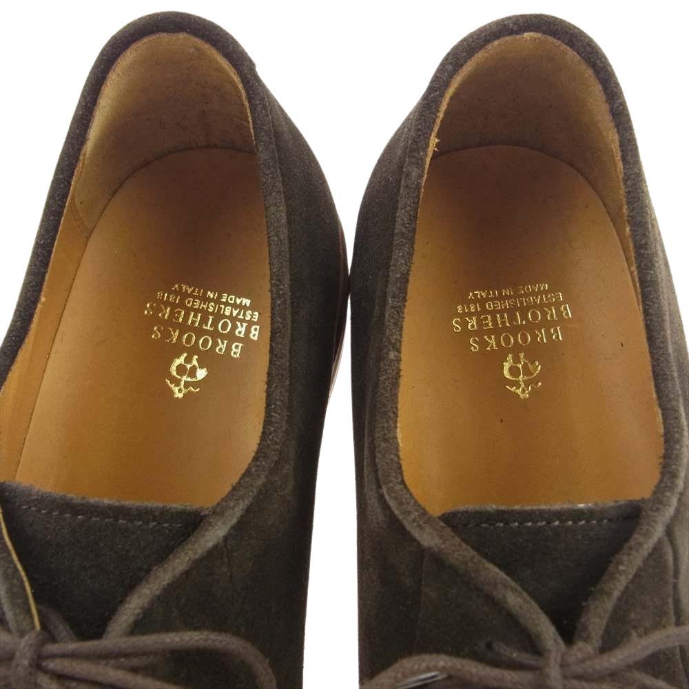 Brooks Brothers ブルックスブラザーズ その他靴 19761 イタリア製 スエードレザー プレーントゥ オックスフォード シューズ ダークブラウン系 8【極上美品】