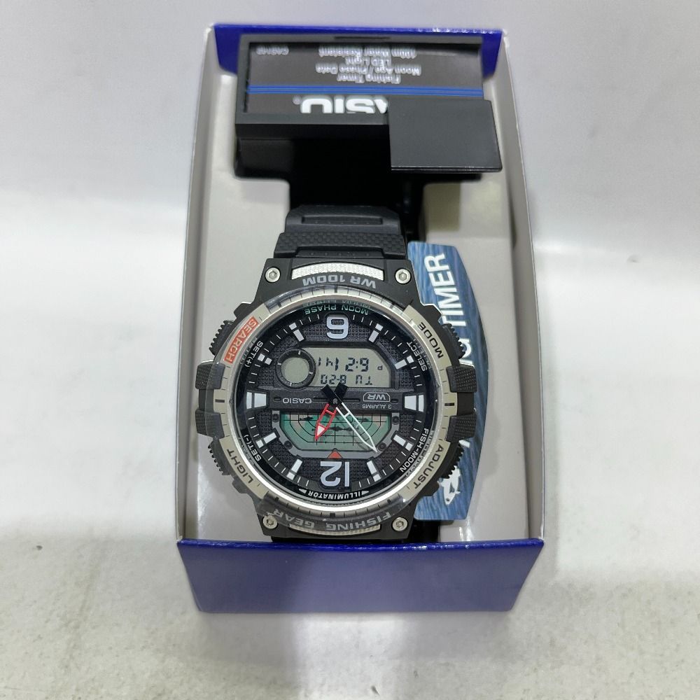 06w2337 CASIO Fishing Timer  ブラック WSC-1250H-1AVCF  腕時計  【品】