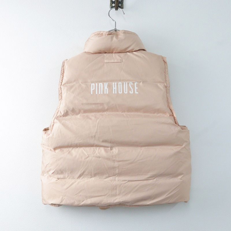 ピンクハウス PINK HOUSE Pワッペン ナイロンダウンベスト/ピンク