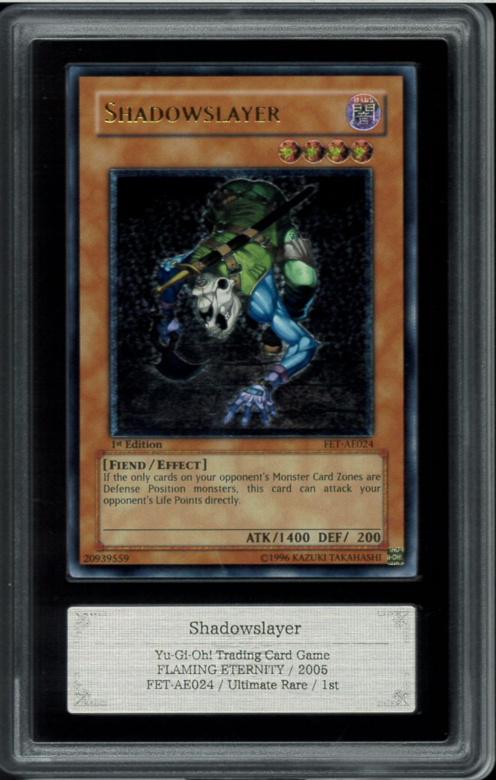 遊戯王　闇の住人シャドウキラー　レリーフ　旧アジア版　FET-AE024 Amazon.co.jp: 遊戯王カード 闇の住人 シャドウキラー FET-JP024R : ホビー