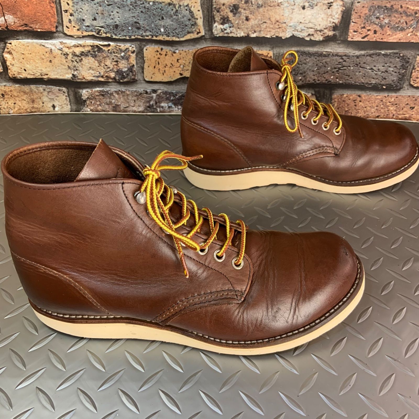 0 刺繡羽タグ ☆REDWING 2000年 ワークブーツ チョコレートクローム 