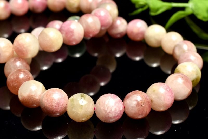 華やかシリカ共生 ピンクトルマリン 12mm ブレスレット 1個売り
