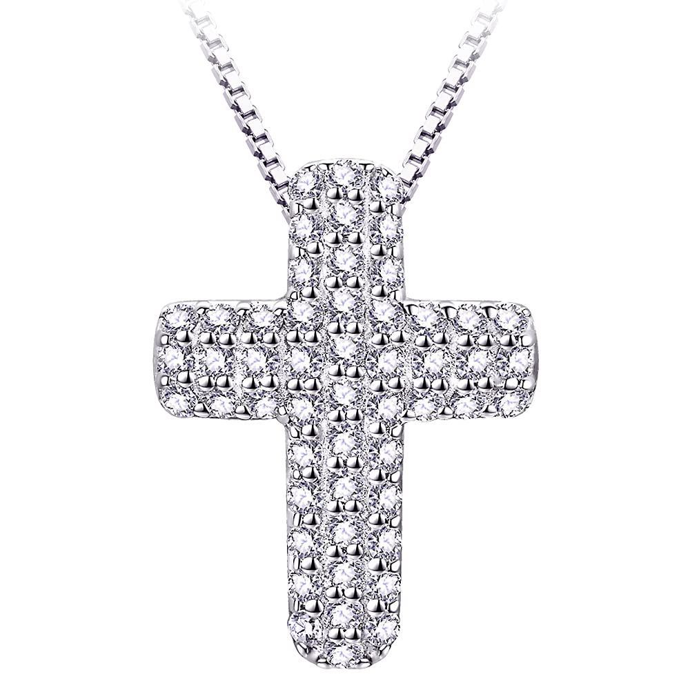 在庫セール 隠れた人気商品 ホワイトゴールド とてもかわいい ピンクゴールド フリーアジャスターで長さ調整自由 2 ベネチアチェーン 色 45センチ レディース キュービックジルコニア 最 クロス クロス パヴェ パヴェ ネックレス ネックレス C