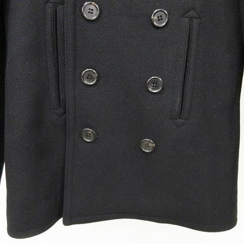 【値下げ】Lithium homme リチウムオム カシミア ピーコート 44 美品 Pコート アウター カシミヤ混 日本製 44 約Mサイズ 黒