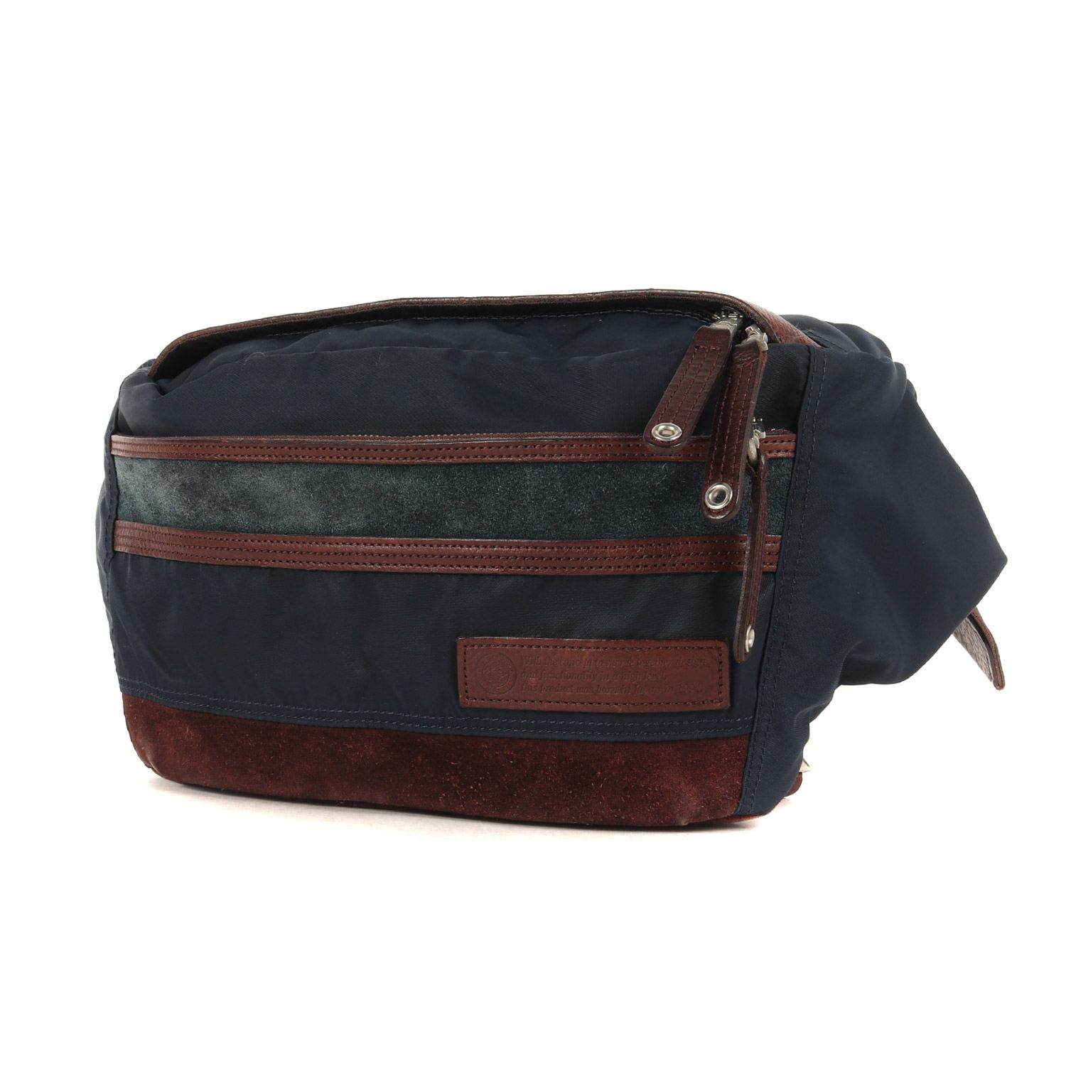 master-piece マスターピース ナイロン スウェード レザー コンビ ウエスト ボディバッグ Density 01353 ショルダー MSPC MADE IN JAPAN ネイビー ブラウン カバン【メンズ】 人気・おすすめ｜使いやすい・旅行におすすめ セール中 全国発送