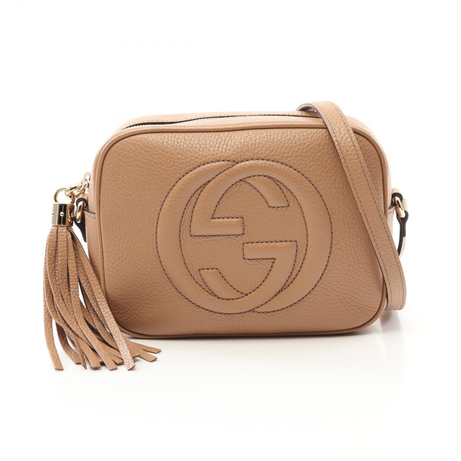 グッチ GUCCI ショルダーバッグ ソーホー ディスコバッグ インターロッキングG 308364 ベージュ レザー ソーホー ショルダーバッグ レディース Used A